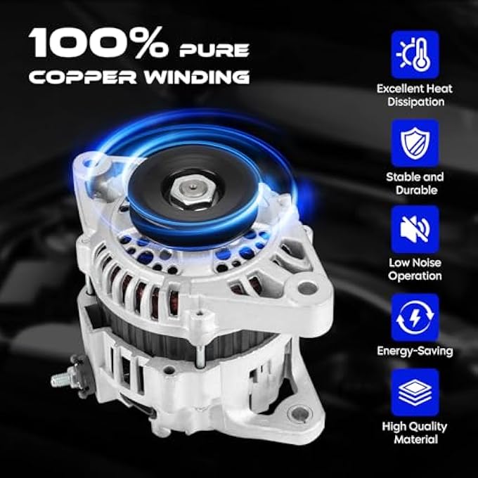 SEHNSUCHT Alternator Replacement New Fit for Nissan Pickup 1995 1996 1997 2.4L, Automotive Replacement Alternators for 23100-0S300 23100-0S300R - Image 5