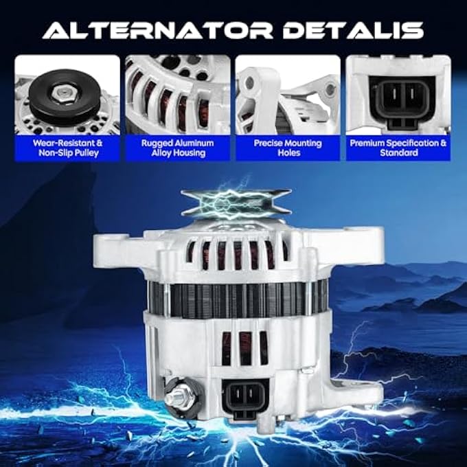 SEHNSUCHT Alternator Replacement New Fit for Nissan Pickup 1995 1996 1997 2.4L, Automotive Replacement Alternators for 23100-0S300 23100-0S300R - Image 2