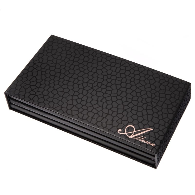 Allwon 3-Layer Rotation Magnetic Palette 3 in1 Empty Makeup Palette Storage Box for Eyeshadow Lipstick Blush Powder (Black) - Image 2