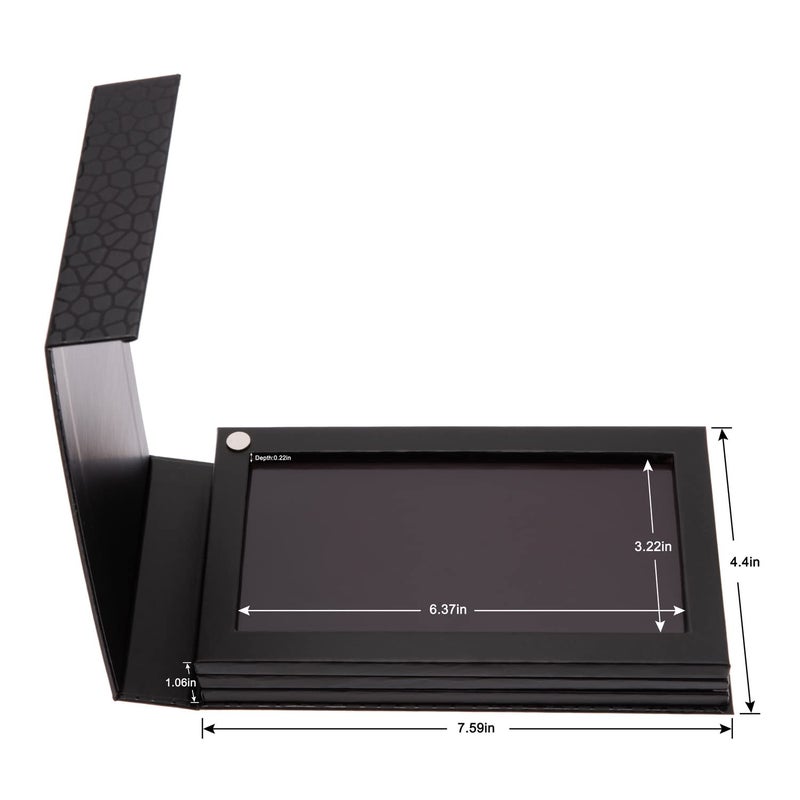 Allwon 3-Layer Rotation Magnetic Palette 3 in1 Empty Makeup Palette Storage Box for Eyeshadow Lipstick Blush Powder (Black) - Image 3