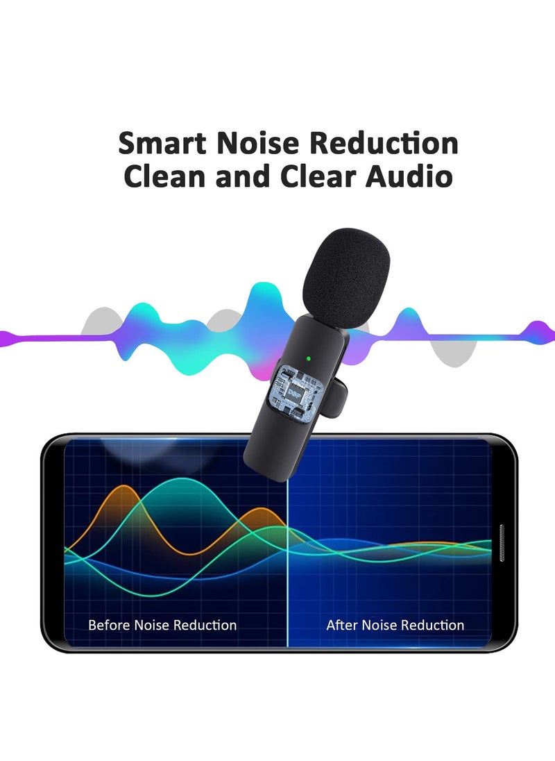 Generic Wireless Lavalier Microphone for iPhone/iPad, Plug-and-Play Mini Lapel Microphone for Recordings, Live Streaming, YouTube, Facebook, TikTok, Vlog（iOS 2Mic）  - Image 2