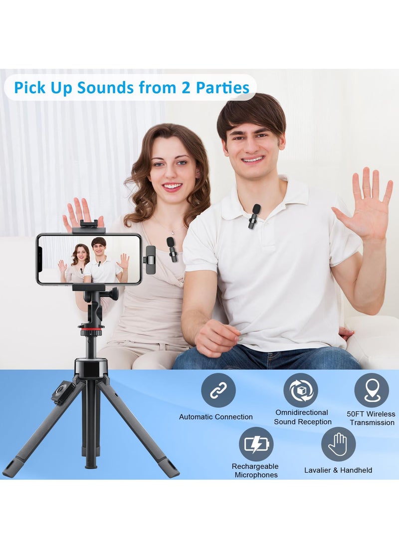 Generic - Wireless Lavalier Microphone for iPhone/iPad, Plug-and-Play Mini Lapel Microphone for Recordings, Live Streaming, YouTube, Facebook, TikTok, Vlog（iOS 2Mic） - Image 1