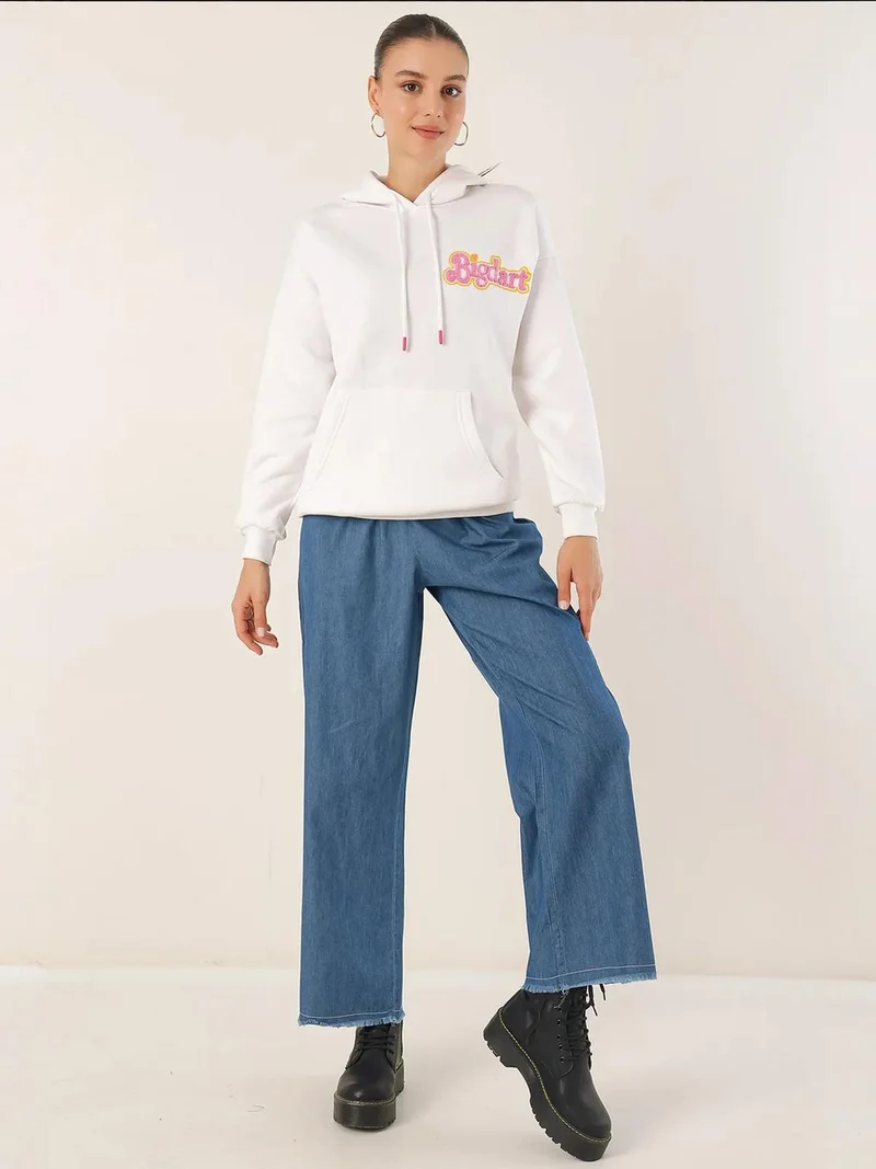 BIG DART BDART Embroidered Hooded Oversized Sweatshirt