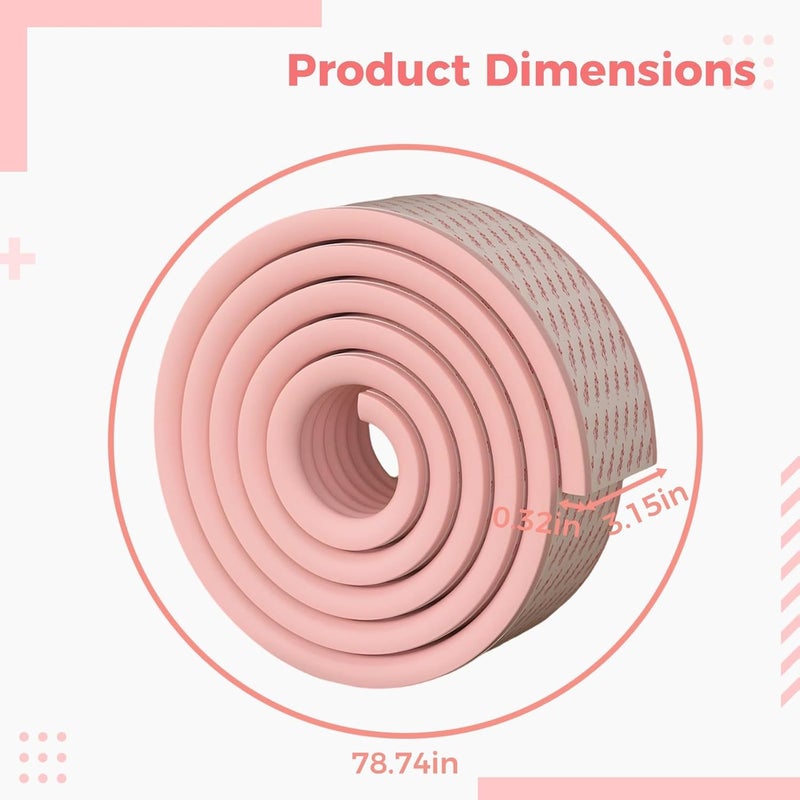 Bosreroy W-Shaped Bumper Strip 78.7 in, Self-Adhesive, 0.3 in Thick Edge Protector, Table Corner Protector for Furniture and Nursery - Image 4