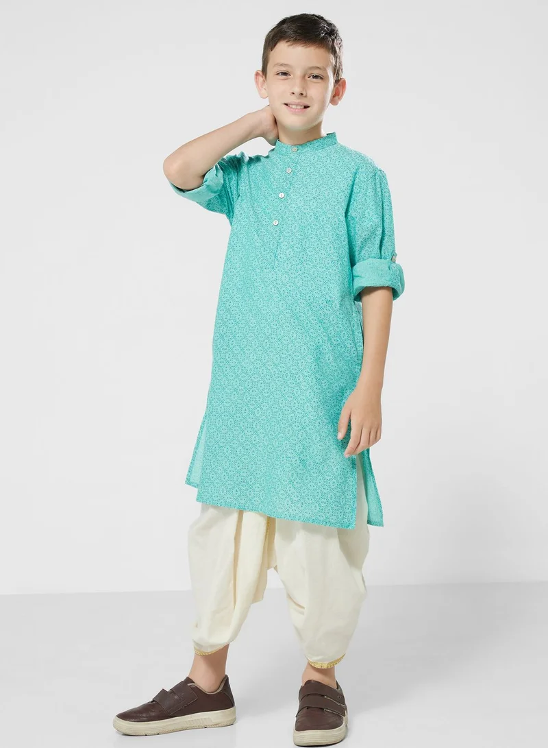 Fabindia Kids Printed Long Kurta