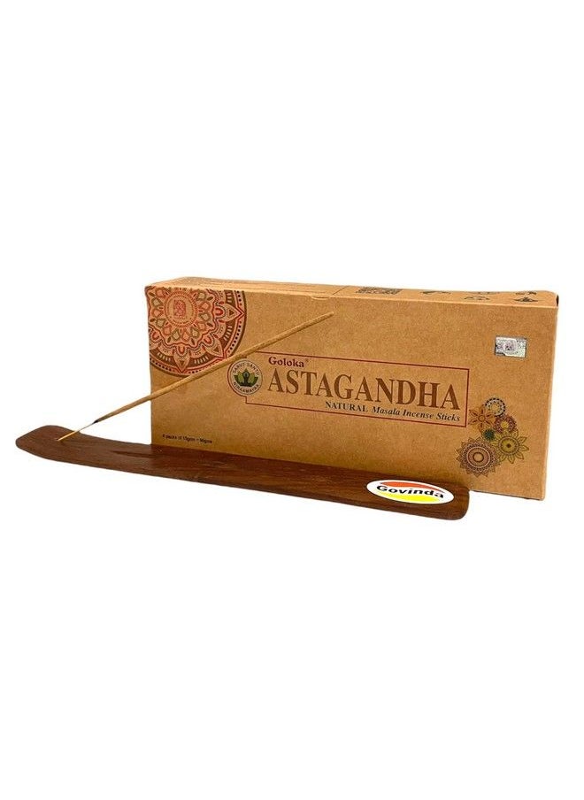 Govinda - Incense Stick Holder Bundle With Goloka Incense Organica Series Incense Sticks 6 Pack Of 15 Grams (Astagandha) - Image 1