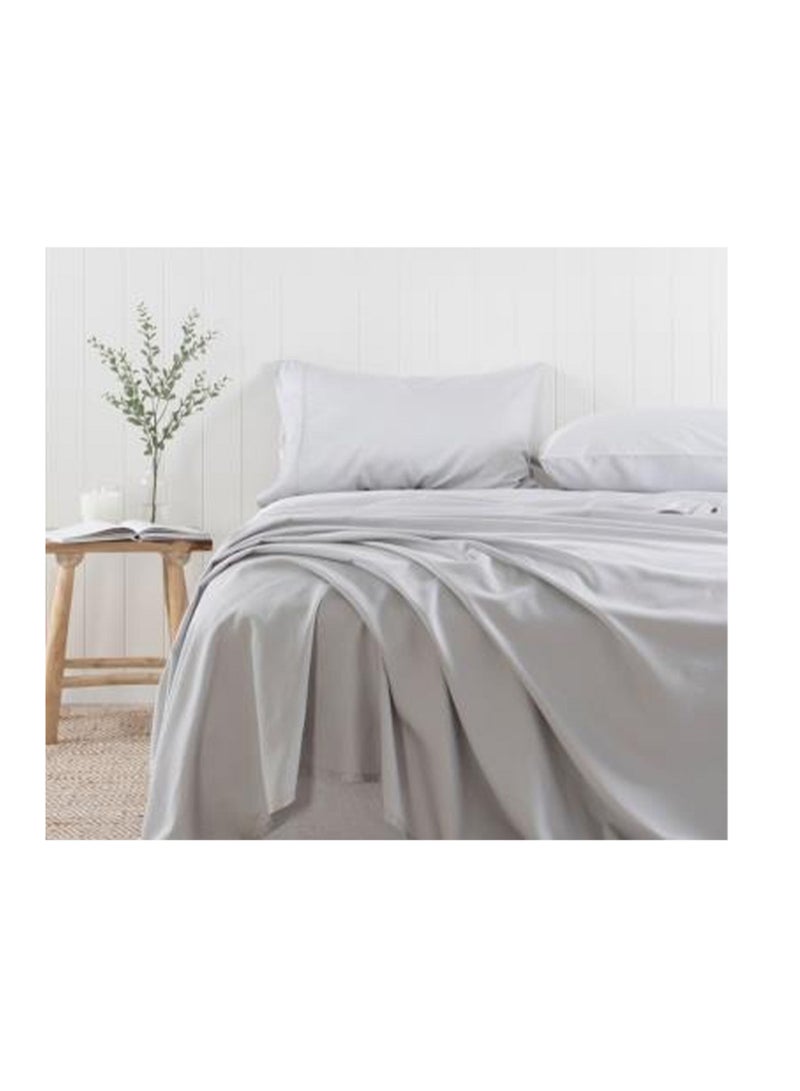 ملاية سرير قطن استك 180سم رمادي