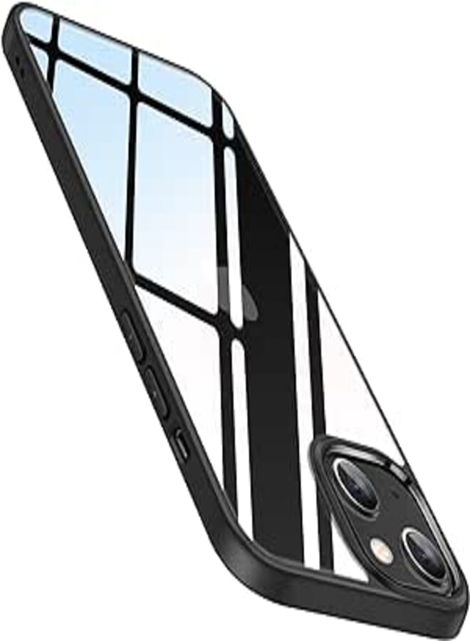 Amizee Compatible with iPhone 13 Mini Case Non-Yellowing Crystal Clear Back Protective Cover Slim Thin Phone Case for iPhone 13 Mini (Black)