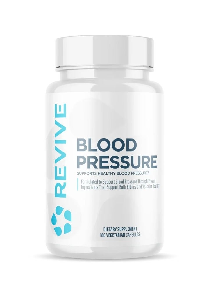 ريفايف لضغط الدم، خالي من الغلوتين والصويا، يدعم ضغط الدم الصحي وصحة القلب والأوعية الدموية - نباتي - 180 كبسولة - Image 1
