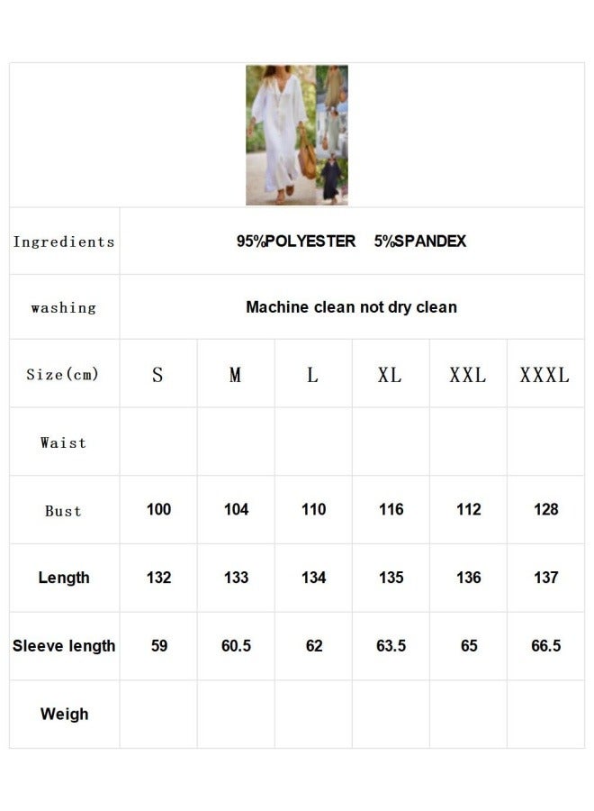 Beauenty Women's dress cotton linen shirt long skirt fashion casual long-sleeved cardigan dress  - Image 2