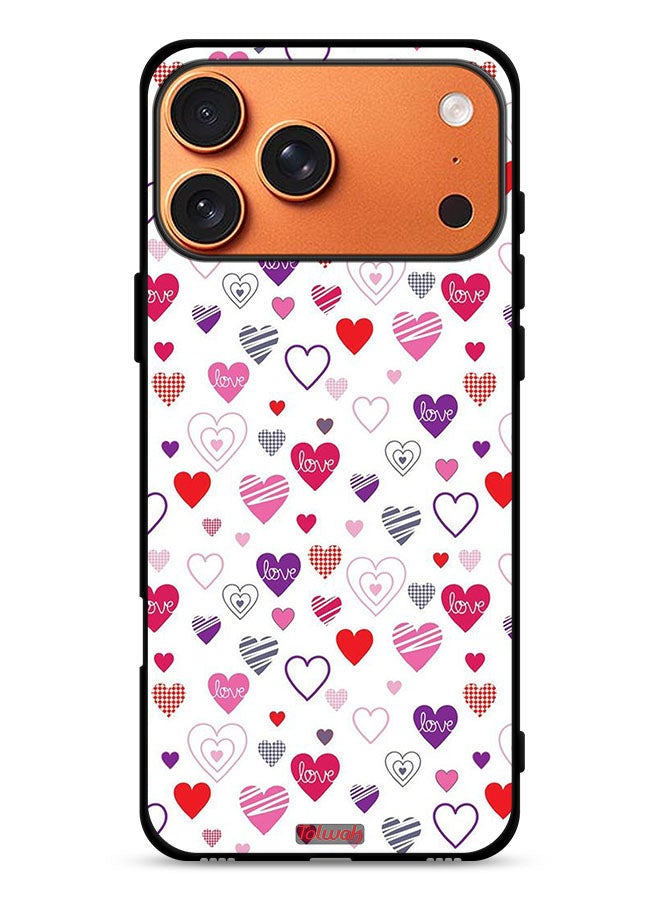 Tolwak Apple iPhone 17 Pro Max Protective Case Cover Hearts Doodle - Image 1