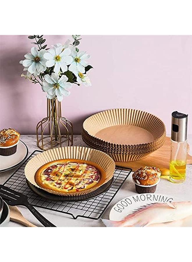 شواي 100 قطعة من مقلاة الهواء، بطانة ورقية للاستعمال مرة واحدة، غير لاصقة، بطانات مقلاة هوائية متعددة الاستخدامات، تحتوي على 100 قطعة من ورق البرشمان غير لاصق (6.3 بوصة) - Image 2