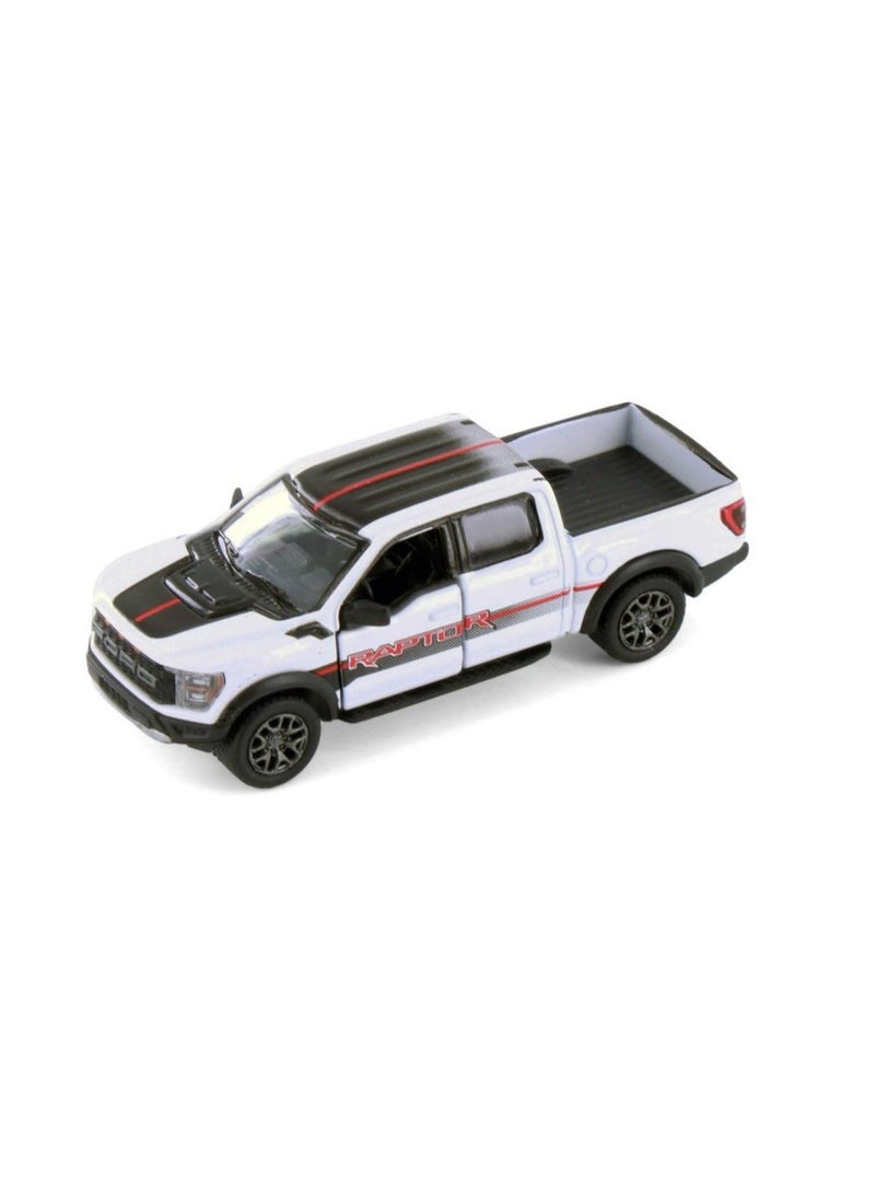 Kinsmart 1:78 Scale -2022 Ford F-150 Raptor Livery Edition Die-Cast Pickup Truck-White - Image 2