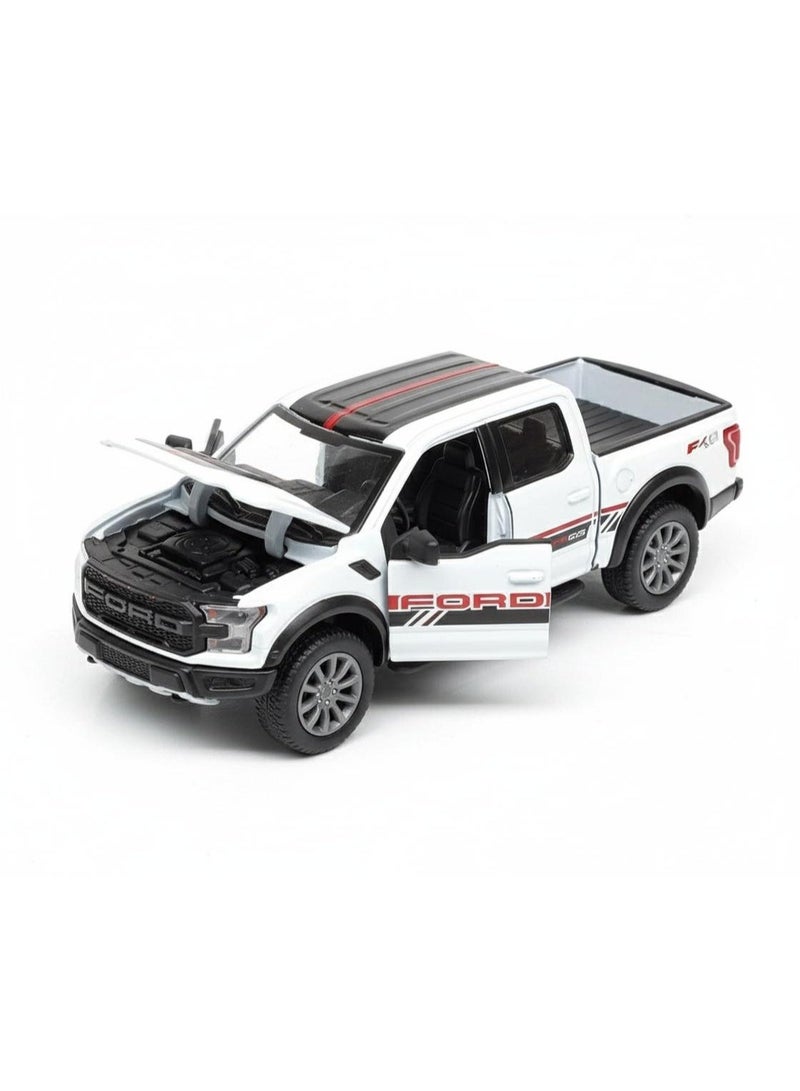 Kinsmart 1:78 Scale -2022 Ford F-150 Raptor Livery Edition Die-Cast Pickup Truck-White - Image 1
