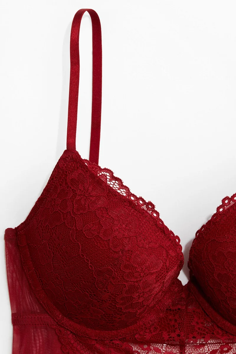 اتش اند ام Lace push-up thong body