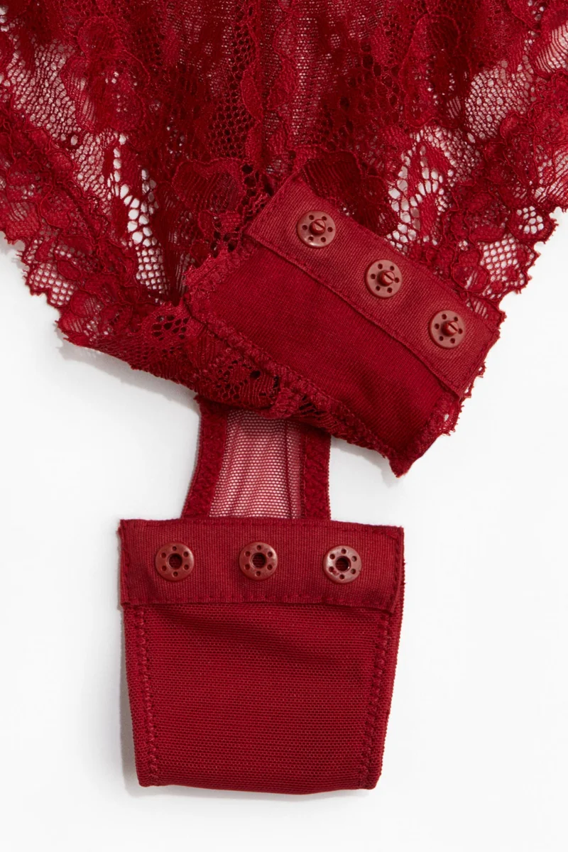 اتش اند ام Lace push-up thong body