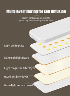 MileMelo LED Desk Lamp, Double Head Table Lamp with Pen holder, Rechargeable, Eye-Caring, Touch Control With USB Charging Port-Bedside Table Lamp for Reading, Study Lamp for Kids, Home, Office, White  - Image 4