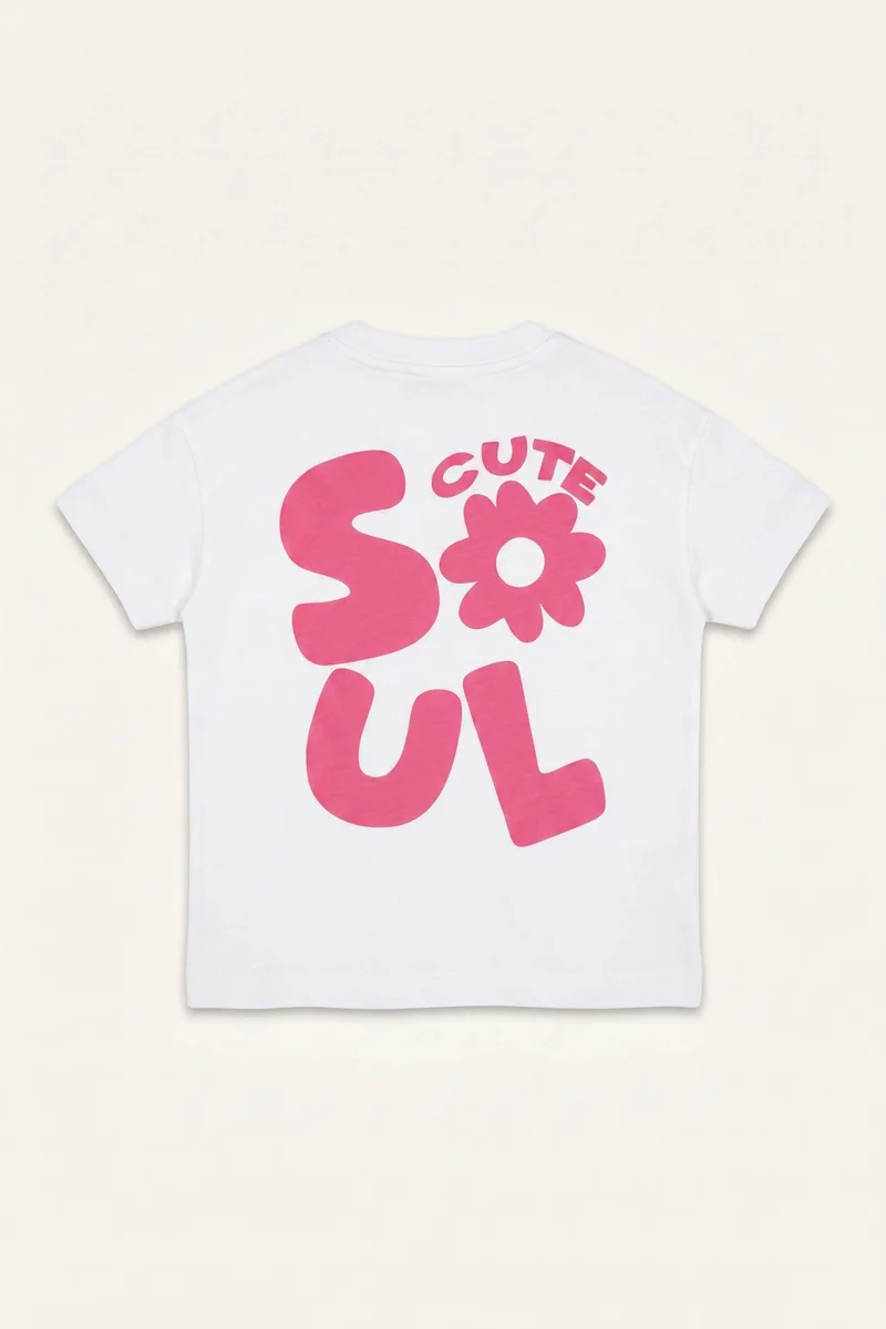 ديفاكتو Baby Girl Relax Fit Floral Cotton Purple White T-Shirt