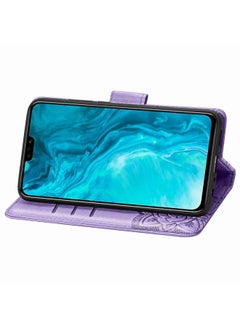 زبون جراب لهاتف Huawei Honor 9X Lite، جراب جلدي أفقي منقوش عليه زهرة حب الفراشة مع حامل / فتحة بطاقة / محفظة / حبل  - Image 4