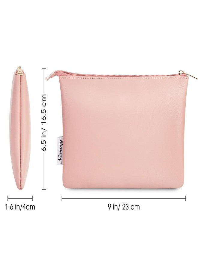 Narwey Small Makeup bag for Purse, Small Makeup Pouch for Purse Cosmetic Bag with Zipper, Cute PU Leather Make up Pouch for Women Girls (Pink) - Image 4