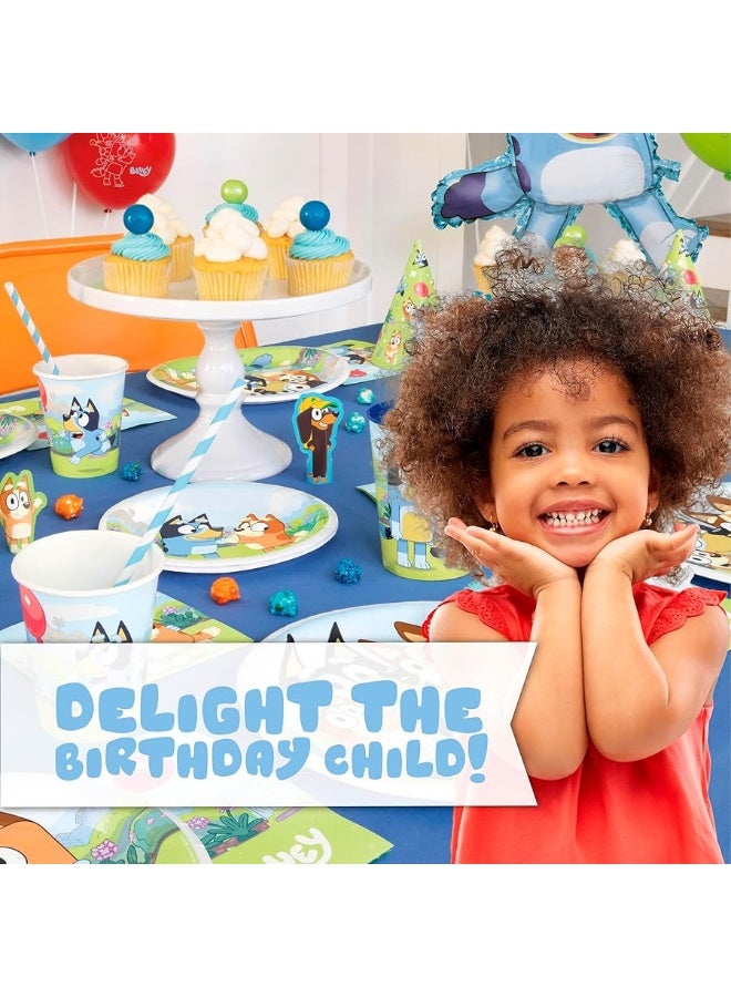 Unique Bluey Birthday Party Supplies | Bluey Party Supplies | Bluey Birthday Decorations | Bluey Party Decorations | With Bluey Tablecover, Bluey Plates, Bluey Cups, Bluey Napkins, Forks, Button - Image 1