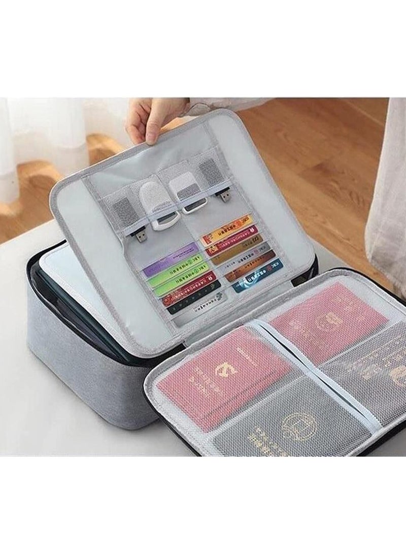 DubaiGallery Document Bag Waterproof 3-Layer Portfolio Storage Bag with Password Lock, A4 Letter Size Portable Document Organizer for Passport, Legal documents, Files Folder - Image 3