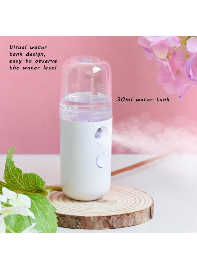 2 Pack Facial Mister – Portable Face Mister, Cool Nano Mist Sprayer For Face Hydrating, Mini Handy Face Steamer For Skincare & Makeup, Eyelash Extensions Mister With 1oz Large Capacity Screwing Visual Water Tank, USB Rechargeable Nano Facial Steamer, Portable Cool Mist Spray - Image 3