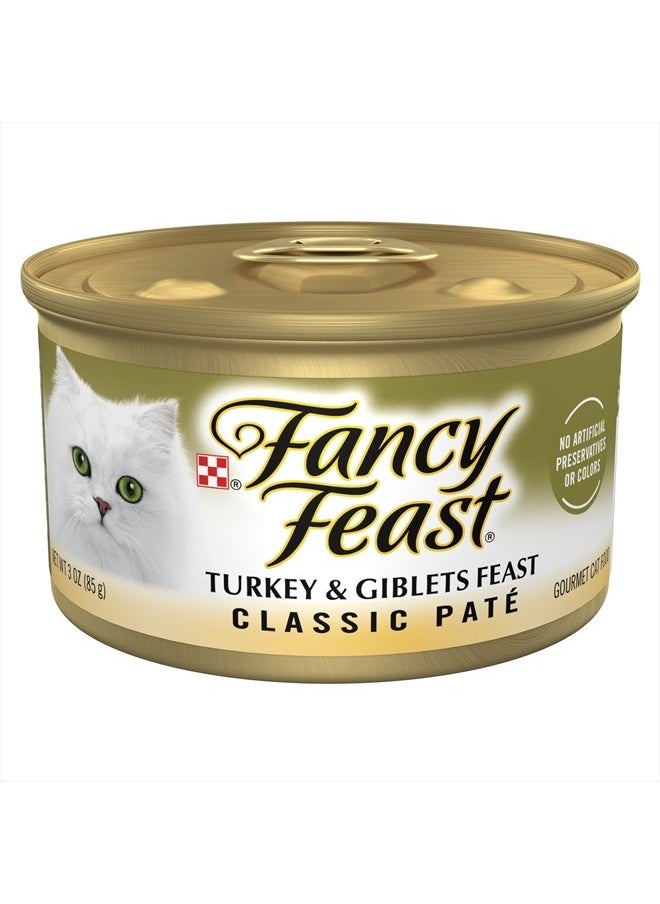 Fancy Feast - Purina Fancy Feast Pate Turkey and Giblets Feast Classic Grain Free Wet Cat Food Pate - (Pack of 24) 3 oz. Cans - Image 1