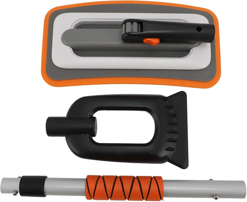 Car Snow Scrapers Aluminium Alloy, Snow Broom Ice Scraper for Car Windshield, Efficient Snow Removal Tool with Ergonomic Handle, Foldable Snow Brush Ice Scraper for Cars and Home U (Orange) - Image 1