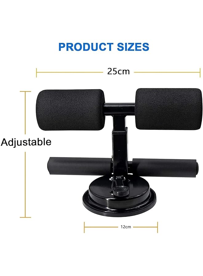 X spring Sit up Bar for Floor Adjustable Sit up Assistant Device Strong Self Suction Portable Sit up Bar Sit up Foot Anchor with Rubber Suction Cup Ab Crunch Machine for Home (Black) - Image 5