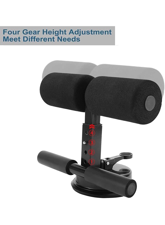 X spring Sit up Bar for Floor Adjustable Sit up Assistant Device Strong Self Suction Portable Sit up Bar Sit up Foot Anchor with Rubber Suction Cup Ab Crunch Machine for Home (Black) - Image 3