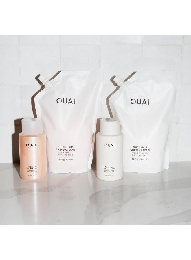 OUAI Thick Hair Conditioner Refill - Moisturizing Conditioner for Dry, Frizzy Hair - Keratin, Marshmallow Root, Shea Butter and Avocado Oil - Paraben, Phthalate and Sulfate Free Hair Care - 32 oz - Image 5