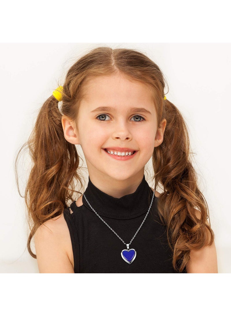 Hicarer Hicarer Heart Mood Locket Necklace for Girls Kids Locket Color Changing Necklace Stainless Steel Temperature Sensing Mood Heart Shape Photo Pendant Birthday Valentines Gift(8 Pieces)  - Image 5