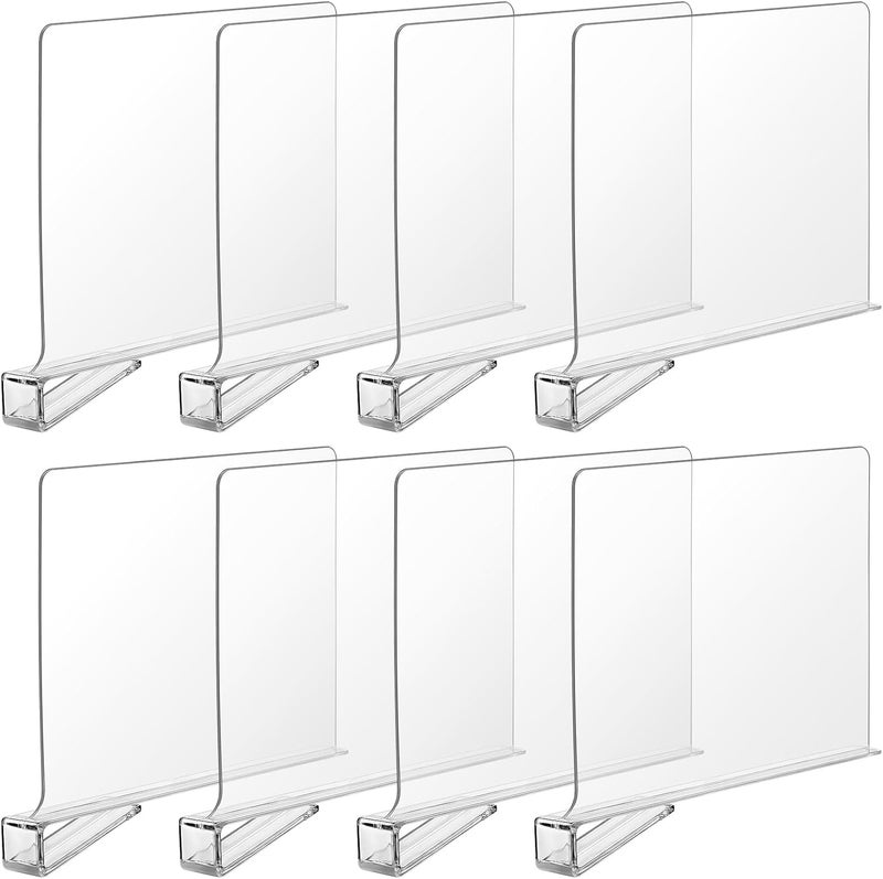 8 Pack Acrylic Shelf Dividers for Closet Organizer - Image 1