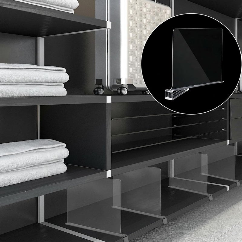 8 Pack Acrylic Shelf Dividers for Closet Organizer - Image 3