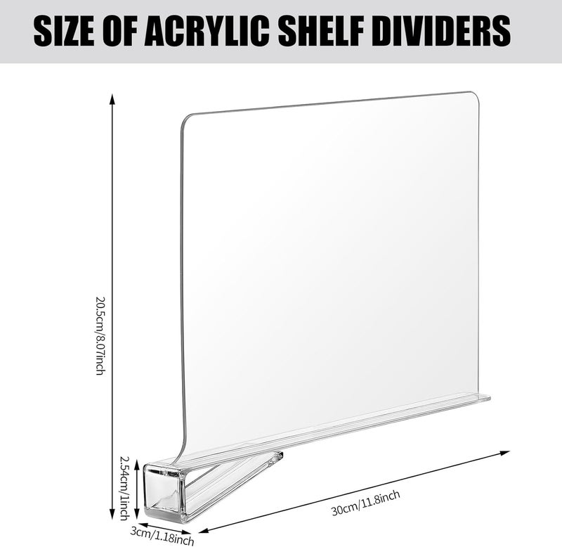 8 Pack Acrylic Shelf Dividers for Closet Organizer - Image 2