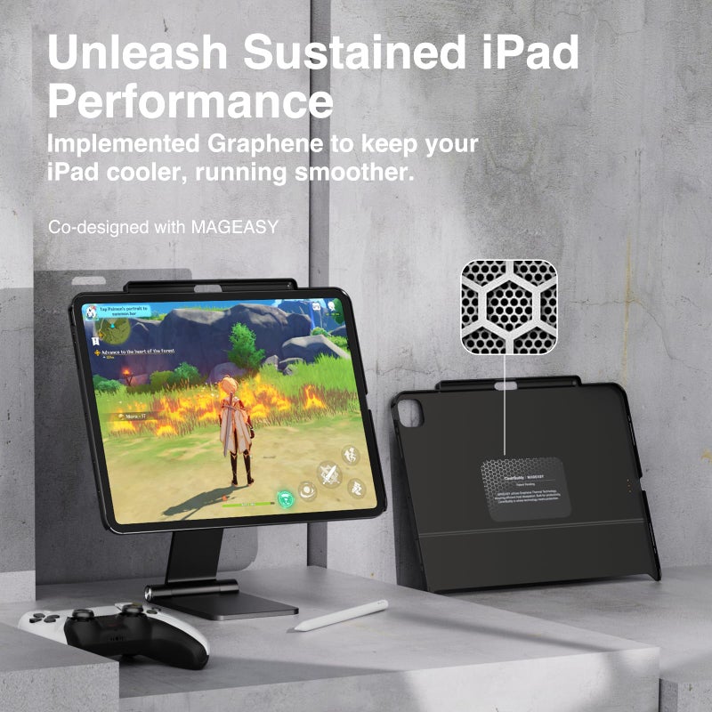 SWITCHEASY CoverBuddy for 2024 iPad Pro 13" M4 - Magic Keyboard Compatible Case for iPad Pro (M4), Enhanced Thickness & Heat Dissipation [Keyboard Not Included] - White (Leather) - Image 4