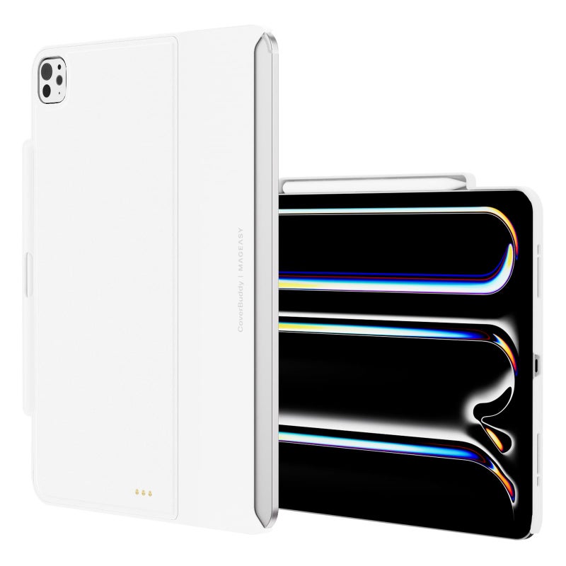 SWITCHEASY CoverBuddy for 2024 iPad Pro 13" M4 - Magic Keyboard Compatible Case for iPad Pro (M4), Enhanced Thickness & Heat Dissipation [Keyboard Not Included] - White (Leather) - Image 1