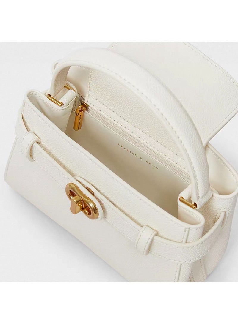 Charles & Keith Metal Buckle Strap Tote Shoulder Bag - Image 4