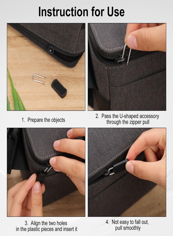 NQEUEPN 6pcs Zipper Pull Replacement, Detachable Zipper Puller Plastic Zipper Pull Tab Mend Fixer Zipper Replacement Slider Luggage Zipper Repair for Clothing Jackets Suitcase Handbag Backpack (Black) - Image 5