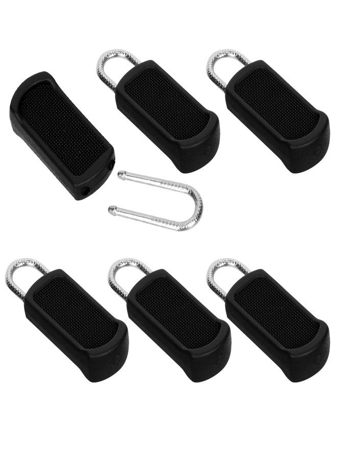 NQEUEPN 6pcs Zipper Pull Replacement, Detachable Zipper Puller Plastic Zipper Pull Tab Mend Fixer Zipper Replacement Slider Luggage Zipper Repair for Clothing Jackets Suitcase Handbag Backpack (Black) - Image 1