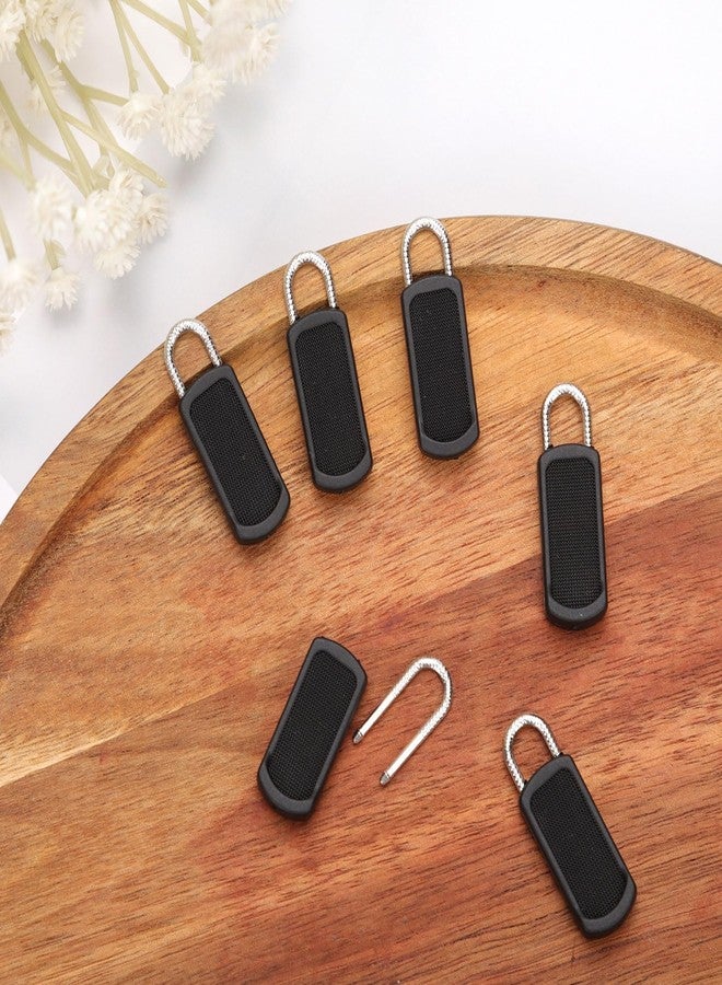 NQEUEPN 6pcs Zipper Pull Replacement, Detachable Zipper Puller Plastic Zipper Pull Tab Mend Fixer Zipper Replacement Slider Luggage Zipper Repair for Clothing Jackets Suitcase Handbag Backpack (Black) - Image 3