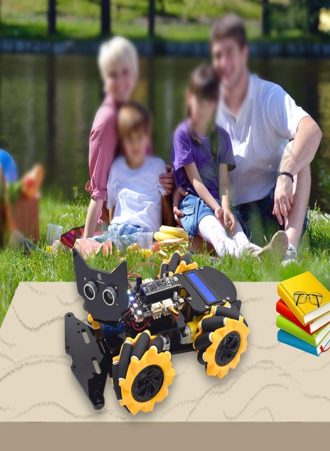 Adeept 4WD Robot Kit Omni-Directional Mecanum Wheels Car for ESP32-S3 Banana Pi PicoW-S3 DIY STEM Remote Educational Robotic with LCD1602 Display, Python Code PDF Tutorials - Image 3