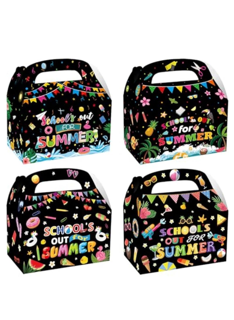 24 Pack School's out for the Summer Party Favor Treat Boxes, Summer Party Favor Bags, Back to School Party Favor Boxes, End of School Year Party Goodie Candy Treat Present Box Recycled Party Favor Box - Image 1