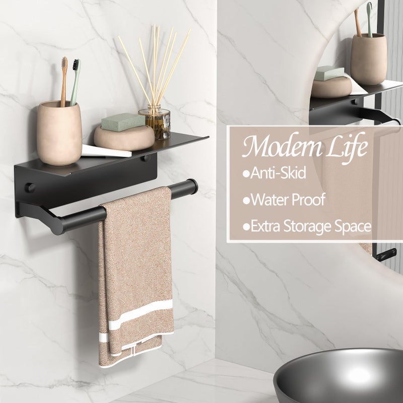 Dr.DJ Toilet Paper Holder with Shelf- Dr.DJ Paper Towel Holder Wall Mount  Paper Towel Holder Self Adhesive & Screw for Toilet  Bathroom  Kitchen  RV Toilet Paper Holder (Matte Black) - Image 5