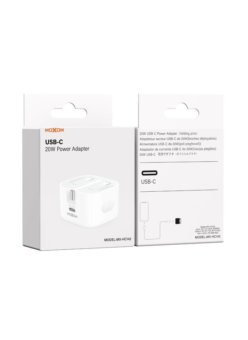 MOXOM MX-HC142 Iphone apple 20W USB-C 3-Pin Power Adapter White Charger  - Image 4