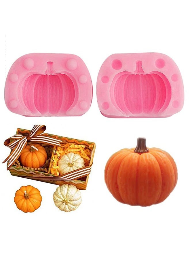 Rainmae 5Pcs Autumn 3D Pumpkin Silicone Mold, Mini Pumpkin Mold for Thankgiving Cupcake Molds, Maple Leaves Fondant Cake Decorating Chocolate Candy Clay Moulds for Fall Thanks Giving - Image 2