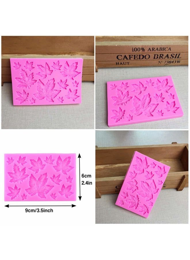 Rainmae 5Pcs Autumn 3D Pumpkin Silicone Mold, Mini Pumpkin Mold for Thankgiving Cupcake Molds, Maple Leaves Fondant Cake Decorating Chocolate Candy Clay Moulds for Fall Thanks Giving - Image 5