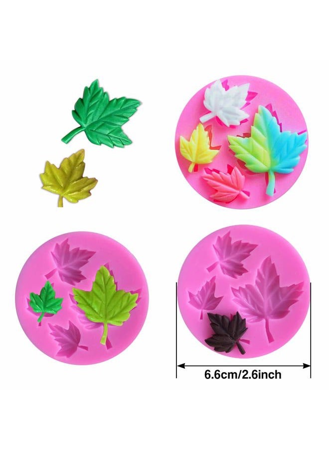Rainmae 5Pcs Autumn 3D Pumpkin Silicone Mold, Mini Pumpkin Mold for Thankgiving Cupcake Molds, Maple Leaves Fondant Cake Decorating Chocolate Candy Clay Moulds for Fall Thanks Giving - Image 3