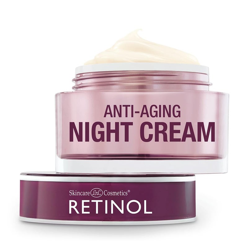 RETINOL كريم الليل بالريتينول - الريتينول الأصلي لمظهر بشرة أصغر سناً - مرطب فاخر يعمل أثناء النوم لتقليل الخطوط الدقيقة وغيرها من علامات الشيخوخة
